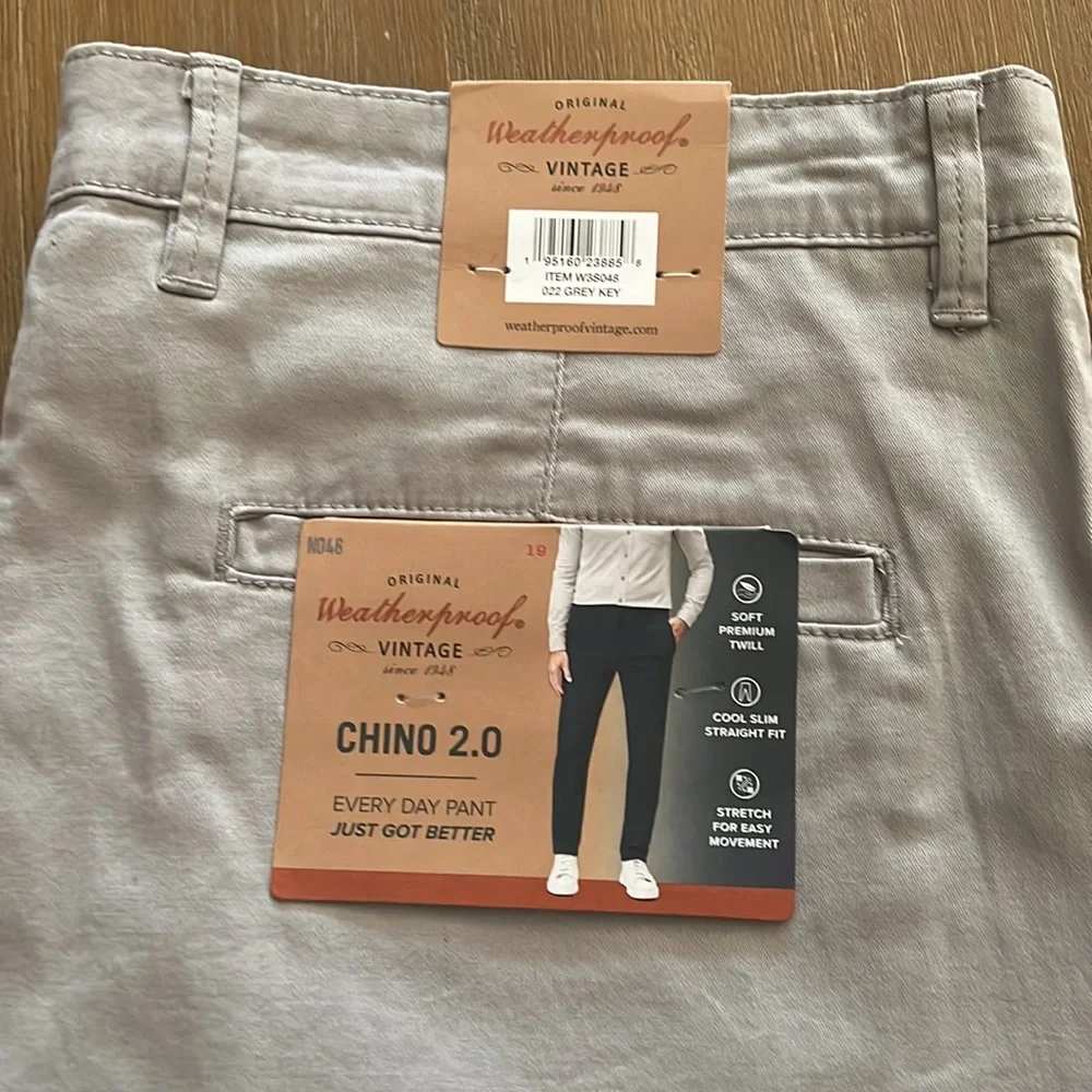 Weatherproof vintage chinos. Light grey. NWT - Picture 2 of 6